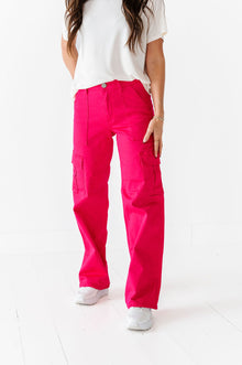  Spencer Cargo Jeans in Magenta