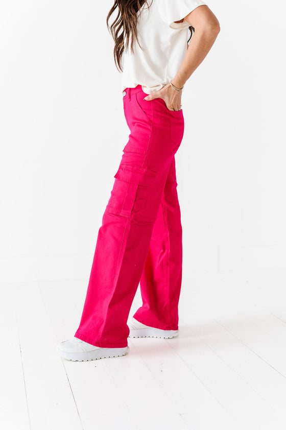 Spencer Cargo Jeans in Magenta