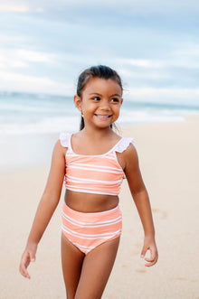  Girls Summer Sherbet Stripe 2 Piece Suit