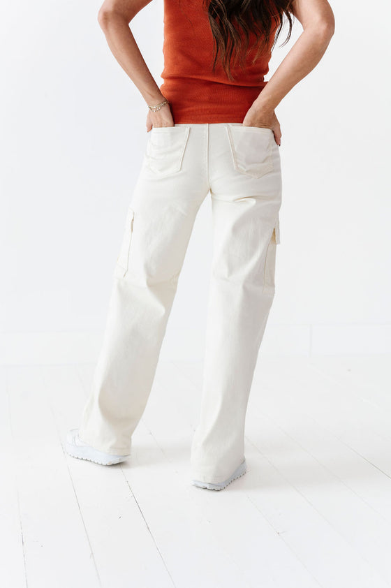 Spencer Cargo Jeans in Ivory