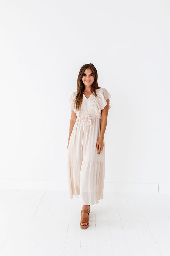 Tillie Midi Dress in Cream