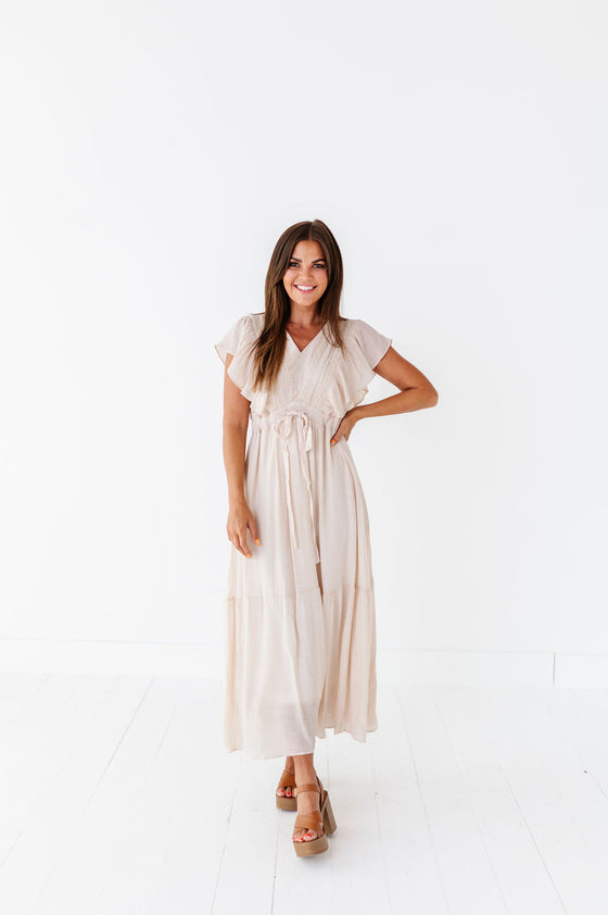 Tillie Midi Dress in Cream