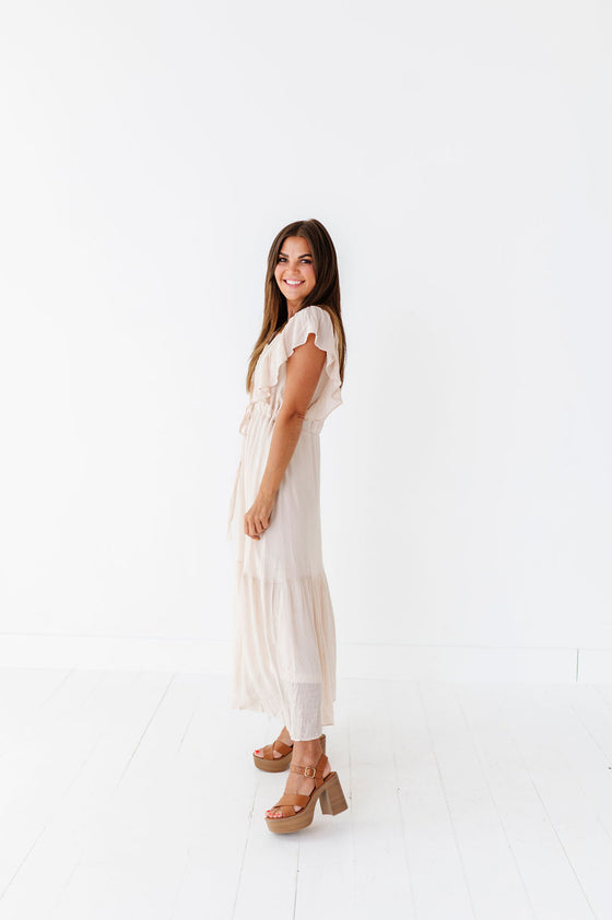 Tillie Midi Dress in Cream