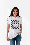 Christmas Smiles Graphic Tee in White