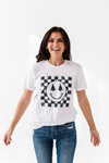 Christmas Smiles Graphic Tee in White