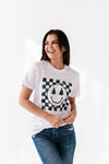 Christmas Smiles Graphic Tee in White