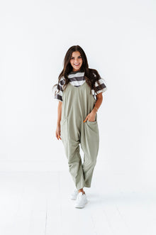  Carly Casual Jumpsuit In Sage - Size Small Left