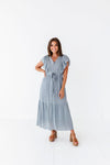 Tillie Midi Dress in Dusty Blue