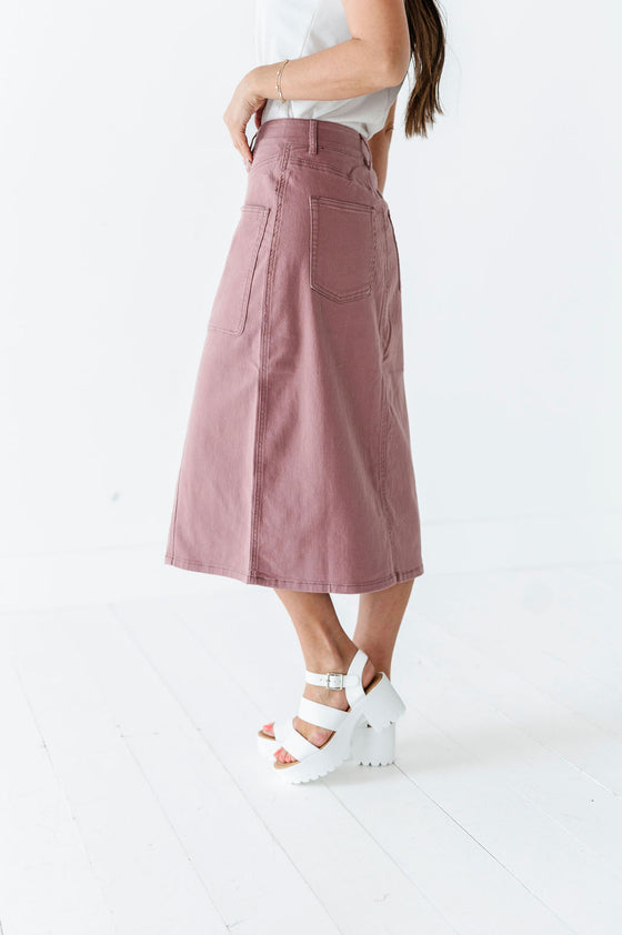 Nadine Pencil Skirt in Mauve