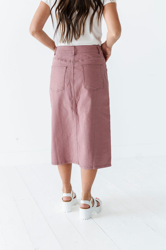 Nadine Pencil Skirt in Mauve