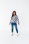 Sawyer Checkered Sweater in Blue