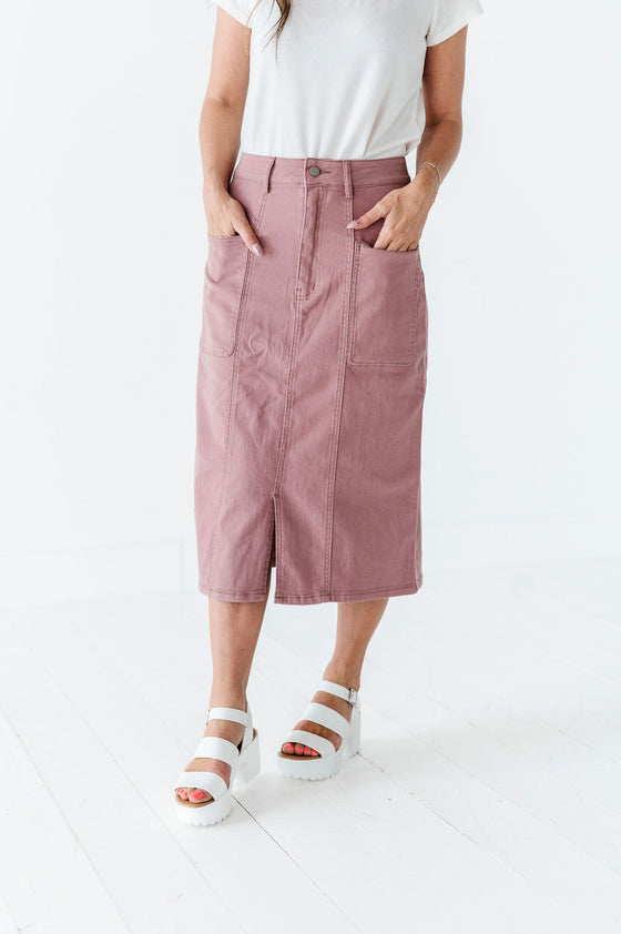 Nadine Pencil Skirt in Mauve