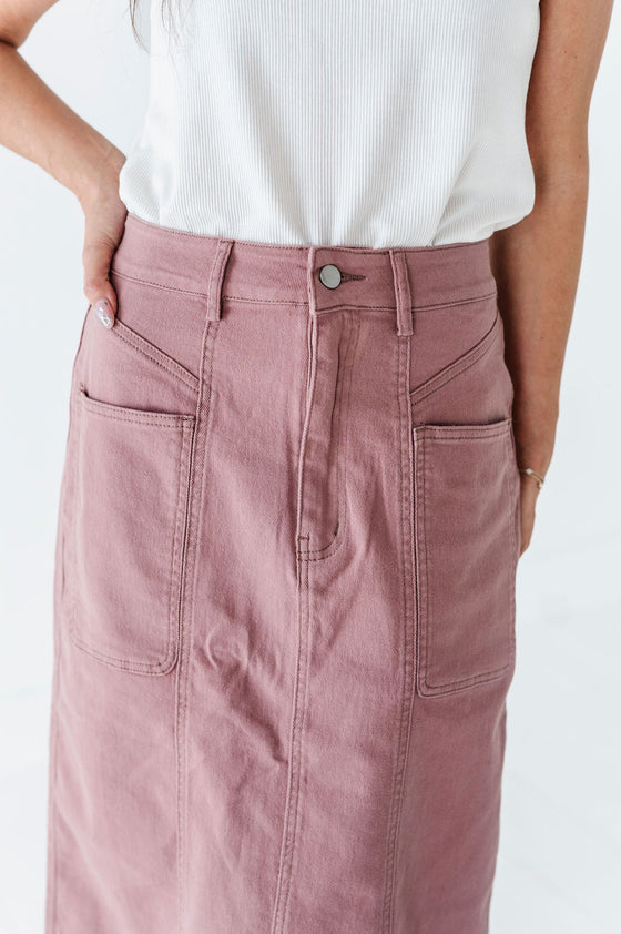 Nadine Pencil Skirt in Mauve