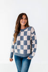 Sawyer Checkered Sweater in Blue