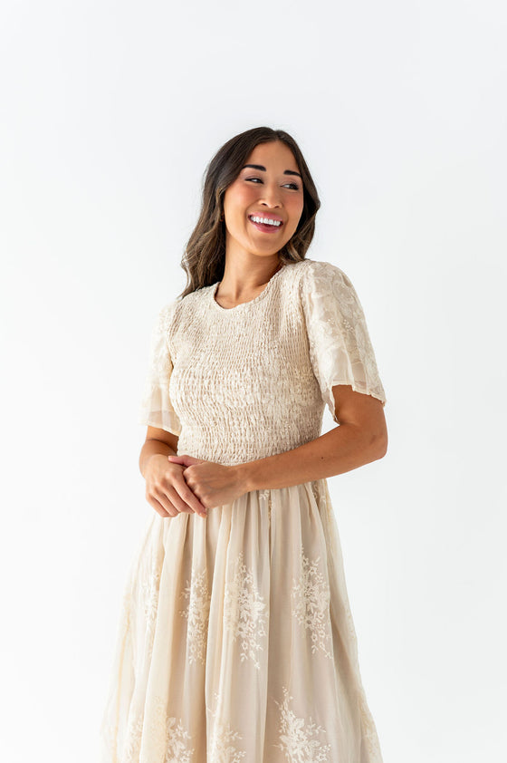 Elizabeth Embroidered Smocked Dress