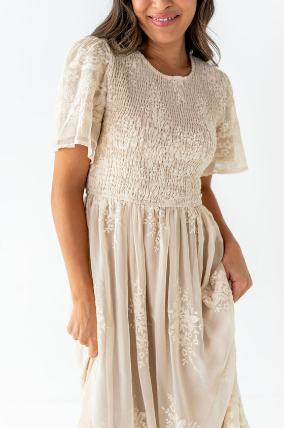 Elizabeth Embroidered Smocked Dress