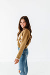 Tallulah Crop Cardigan in Moss