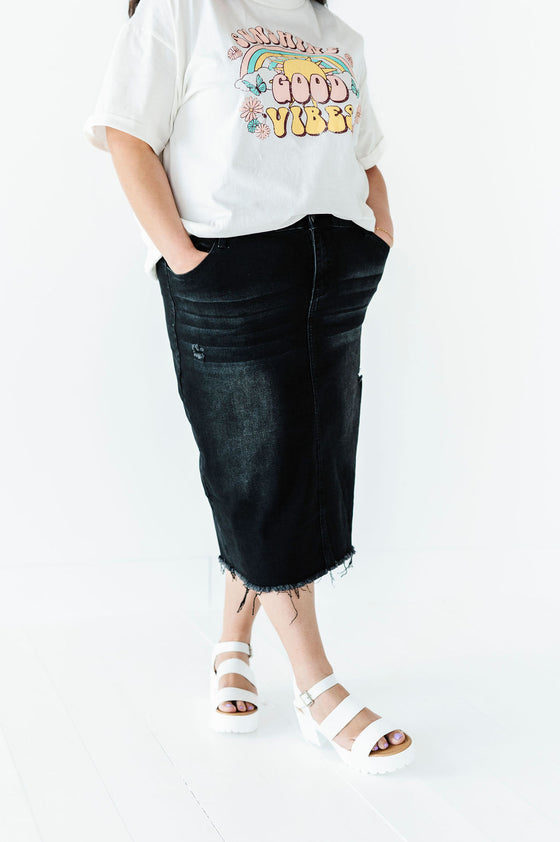 Olivia Denim Skirt in Black