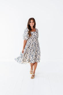  Milani Floral Dress in Dusty Blue