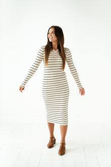  Willow Stripe Sweater Dress in Oatmeal