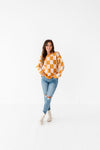 Sawyer Checkered Sweater in Pumpkin Spice