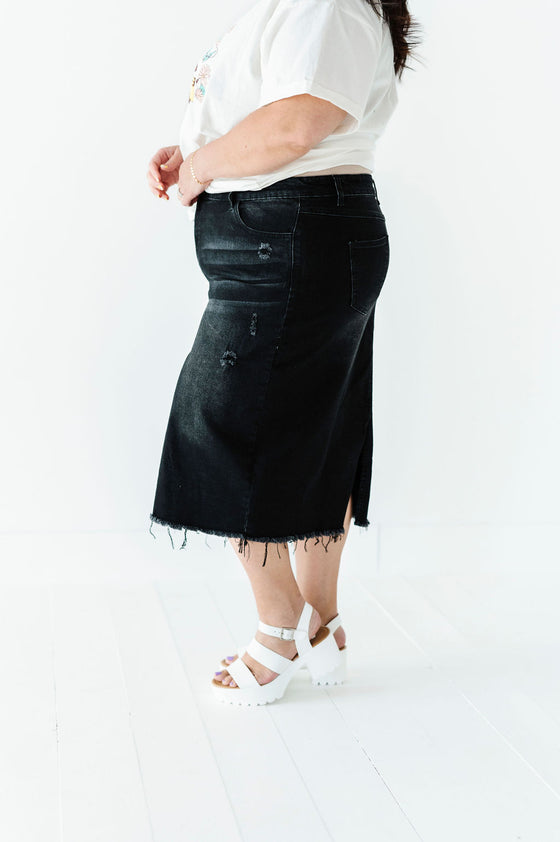 Olivia Denim Skirt in Black