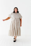 Lennox Dress in Oatmeal Stripe