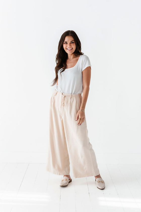 Anniston Wide Leg Pants in Cream