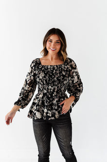  Eliana Smocked Floral Blouse