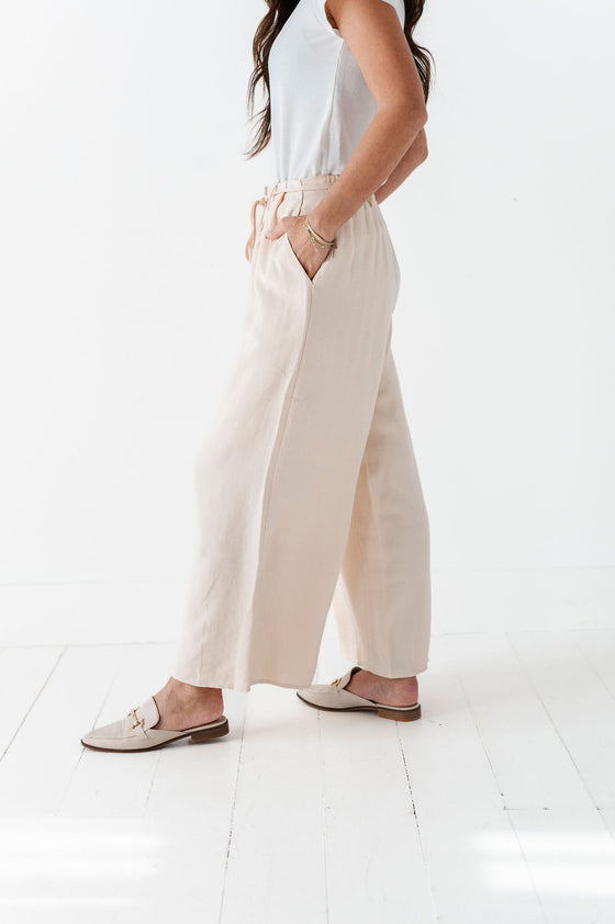 Anniston Wide Leg Pants in Cream