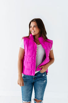  Westwick Puffer Vest in Fuschia