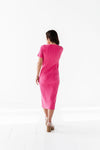 Harper Short Sleeve Dress in Hot Pink