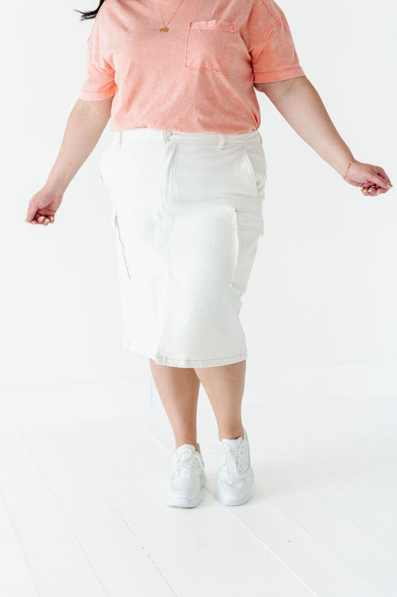 Camilla Cargo Skirt in Cream