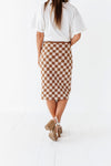 Finish Line Checkered Skirt in Brown