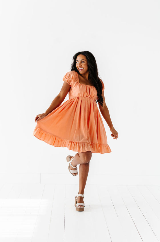 Tessa Babydoll Dress in Apricot