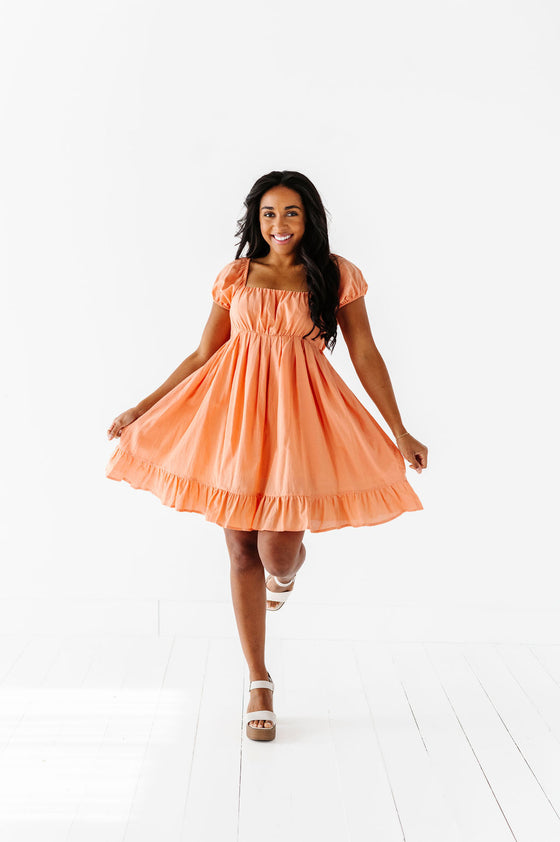 Tessa Babydoll Dress in Apricot