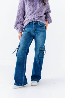  Lila High Rise Cargo Pocket Wide Jean