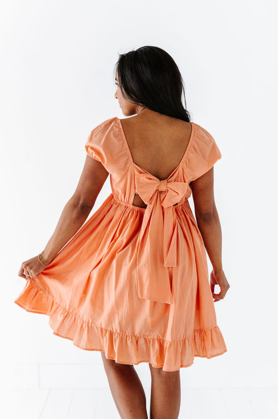 Tessa Babydoll Dress in Apricot