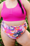 Hawaiian Sunset High Waisted Ruched Bottoms