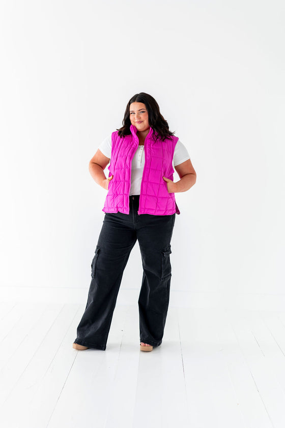 Westwick Puffer Vest in Fuschia