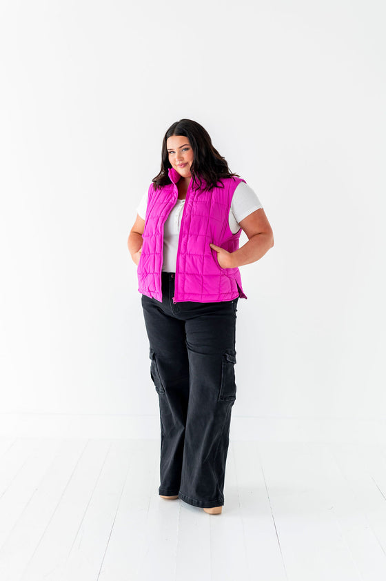 Westwick Puffer Vest in Fuschia