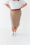 Finish Line Checkered Skirt in Brown