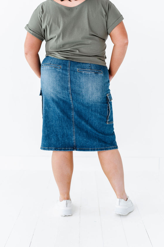 Camilla Cargo Skirt in Denim