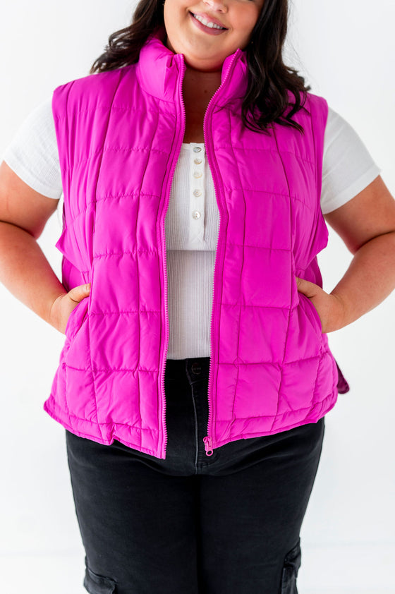 Westwick Puffer Vest in Fuschia