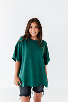  Teagan Oversized Tee in Dark Green