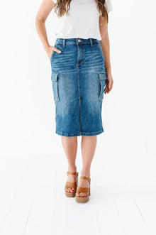  Camilla Cargo Skirt in Denim