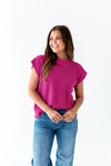 Annie Sweater Top in Magenta