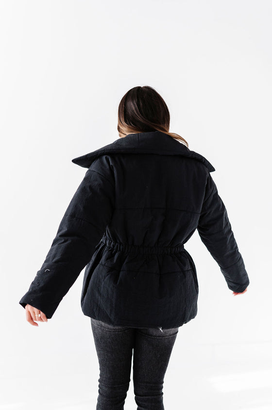 Arden Puffer Coat in Black