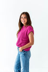 Annie Sweater Top in Magenta