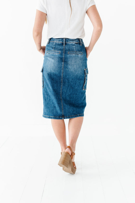 Camilla Cargo Skirt in Denim